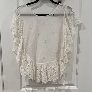 Chic Ivory Floral Women's Blouse